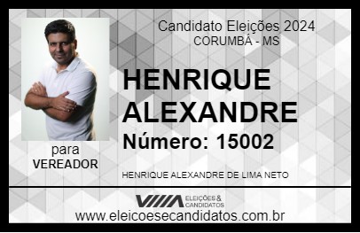 Candidato HENRIQUE ALEXANDRE 2024 - CORUMBÁ - Eleições