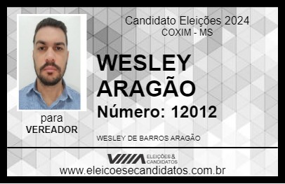 Candidato WESLEY ARAGÃO 2024 - COXIM - Eleições