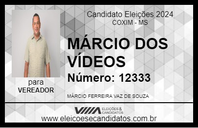 Candidato MÁRCIO DOS VÍDEOS 2024 - COXIM - Eleições