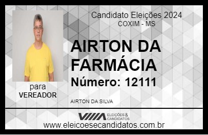 Candidato AIRTON DA FARMÁCIA 2024 - COXIM - Eleições