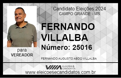 Candidato FERNANDO VILLALBA 2024 - CAMPO GRANDE - Eleições