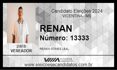 Candidato RENAN 2024 - VICENTINA - Eleições