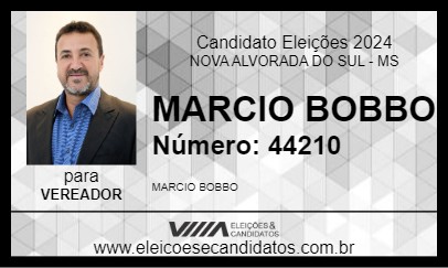 Candidato MARCIO BOBBO 2024 - NOVA ALVORADA DO SUL - Eleições