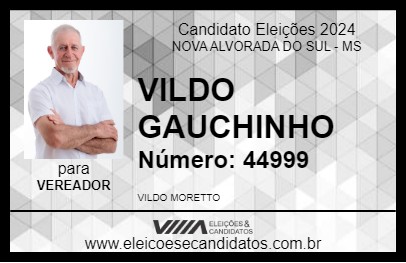 Candidato VILDO GAUCHINHO 2024 - NOVA ALVORADA DO SUL - Eleições