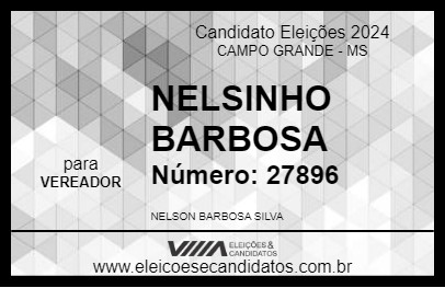 Candidato NELSINHO BARBOSA 2024 - CAMPO GRANDE - Eleições