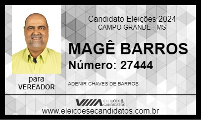 Candidato MAGÊ BARROS 2024 - CAMPO GRANDE - Eleições