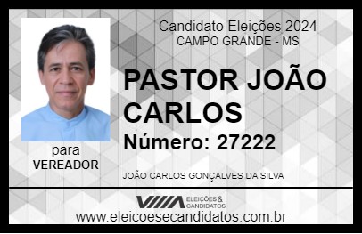 Candidato PASTOR JOÃO CARLOS 2024 - CAMPO GRANDE - Eleições