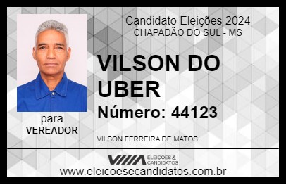 Candidato VILSON DO UBER 2024 - CHAPADÃO DO SUL - Eleições