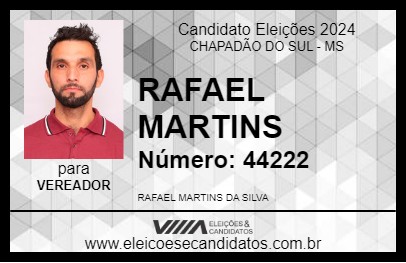 Candidato RAFAEL MARTINS 2024 - CHAPADÃO DO SUL - Eleições