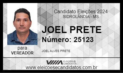 Candidato JOEL PRETE 2024 - SIDROLÂNDIA - Eleições