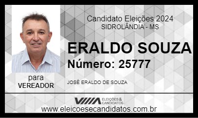 Candidato ERALDO SOUZA 2024 - SIDROLÂNDIA - Eleições