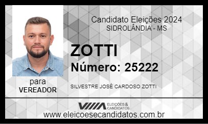 Candidato ZOTTI 2024 - SIDROLÂNDIA - Eleições