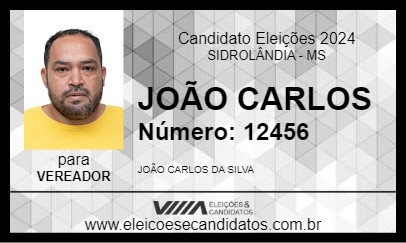 Candidato JOÃO CARLOS 2024 - SIDROLÂNDIA - Eleições