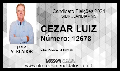 Candidato CEZAR LUIZ 2024 - SIDROLÂNDIA - Eleições