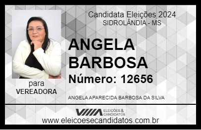 Candidato ANGELA BARBOSA 2024 - SIDROLÂNDIA - Eleições