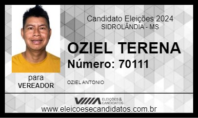 Candidato OZIEL TERENA 2024 - SIDROLÂNDIA - Eleições