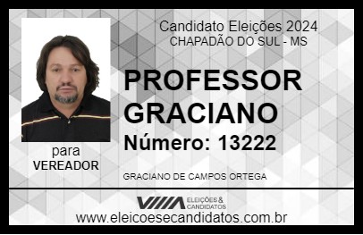 Candidato PROFESSOR GRACIANO 2024 - CHAPADÃO DO SUL - Eleições