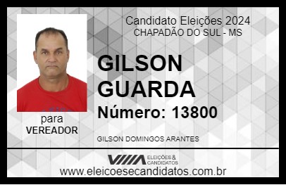 Candidato GILSON GUARDA 2024 - CHAPADÃO DO SUL - Eleições