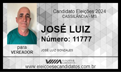 Candidato JOSÉ LUIZ 2024 - CASSILÂNDIA - Eleições