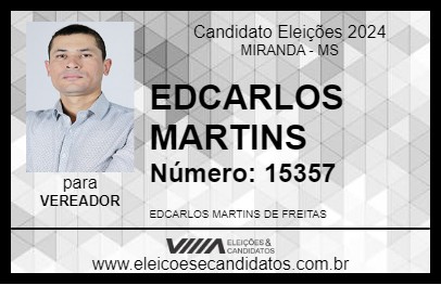 Candidato EDCARLOS MARTINS 2024 - MIRANDA - Eleições