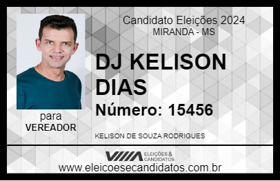 Candidato DJ KELISON DIAS 2024 - MIRANDA - Eleições