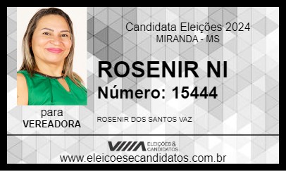 Candidato ROSENIR NI 2024 - MIRANDA - Eleições