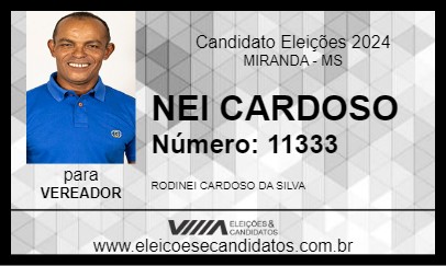 Candidato NEI CARDOSO 2024 - MIRANDA - Eleições