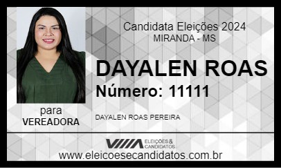 Candidato DAYALEN ROAS 2024 - MIRANDA - Eleições