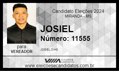 Candidato JOSIEL 2024 - MIRANDA - Eleições