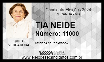 Candidato TIA NEIDE 2024 - MIRANDA - Eleições