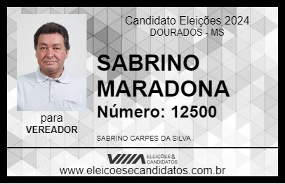 Candidato SABRINO MARADONA 2024 - DOURADOS - Eleições