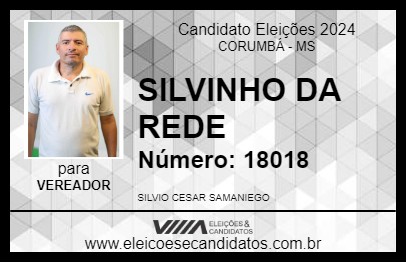 Candidato SILVINHO DA REDE 2024 - CORUMBÁ - Eleições