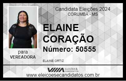 Candidato ELAINE CORAÇÃO 2024 - CORUMBÁ - Eleições