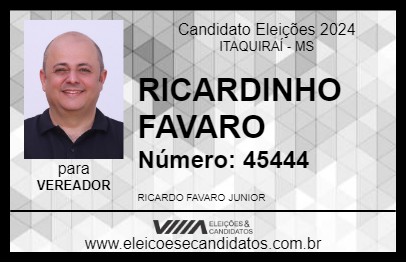 Candidato RICARDINHO FAVARO 2024 - ITAQUIRAÍ - Eleições