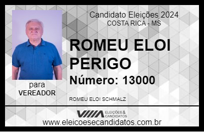 Candidato ROMEU ELOI PERIGO 2024 - COSTA RICA - Eleições