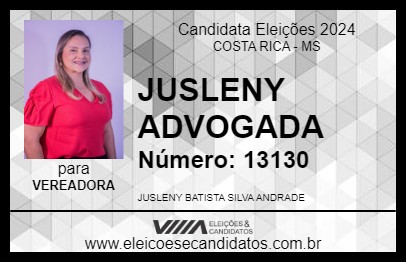 Candidato JUSLENY ADVOGADA 2024 - COSTA RICA - Eleições