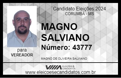 Candidato MAGNO SALVIANO 2024 - CORUMBÁ - Eleições