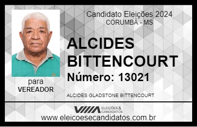 Candidato ALCIDES BITTENCOURT 2024 - CORUMBÁ - Eleições