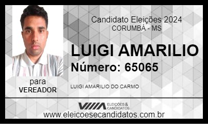 Candidato LUIGI AMARILIO 2024 - CORUMBÁ - Eleições