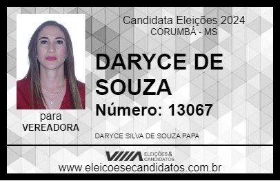 Candidato DARYCE DE SOUZA 2024 - CORUMBÁ - Eleições