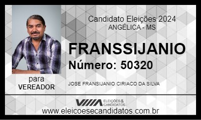 Candidato FRANSSIJANIO 2024 - ANGÉLICA - Eleições