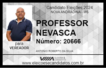 Candidato PROFESSOR NEVASCA 2024 - NOVA ANDRADINA - Eleições