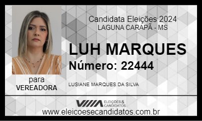 Candidato LUH MARQUES 2024 - LAGUNA CARAPÃ - Eleições