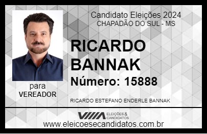 Candidato RICARDO BANNAK 2024 - CHAPADÃO DO SUL - Eleições