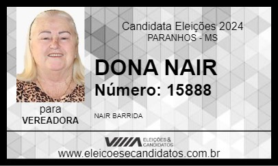 Candidato DONA NAIR 2024 - PARANHOS - Eleições