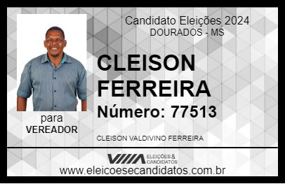 Candidato CLEISON FERREIRA  2024 - DOURADOS - Eleições