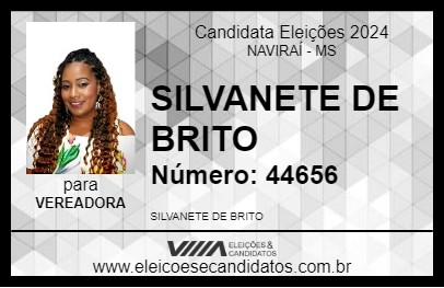 Candidato SILVANETE DE BRITO 2024 - NAVIRAÍ - Eleições