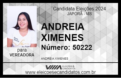 Candidato ANDREIA XIMENES 2024 - JAPORÃ - Eleições