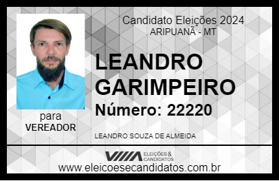 Candidato LEANDRO GARIMPEIRO 2024 - ARIPUANÃ - Eleições