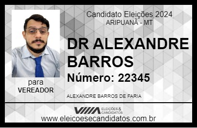 Candidato DR ALEXANDRE BARROS 2024 - ARIPUANÃ - Eleições